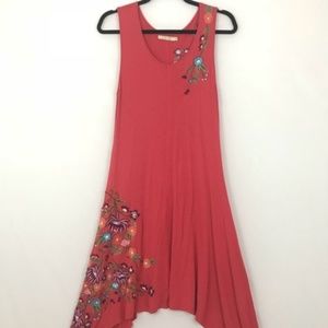 Caite Floral Embroidered Sleeveless Shift Dress
